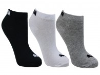 Meia c/Curto Kit c/3 Puma - Branco/Cinza/Preto