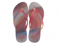 Chinelo Havaianas Slim Metallic Rainbow - Pink Lemonade