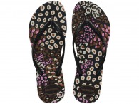 Chinelo Havaianas Slim Animals - Preto/Pink Lemonade