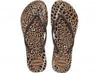 Chinelo Havaianas Slim Animals - Rose Gold/Café