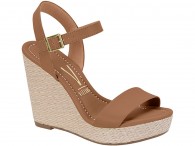Sandália Anabela Vizzano - Camel Natural