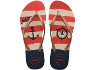 Chinelo Havaianas Slim Nautical - Bege/Rose Gold