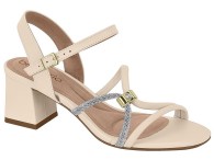 Sandália Salto Médio Beira Rio - Creme