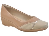 Sapato Anabela Ramarim Comfortflex - Almond