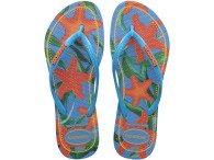 Chinelo Havaianas Slim Tropical - Turquesa