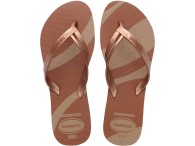 Chinelo Havaianas Elegance Print - Rose Gold