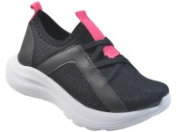 Tênis Infantil Pingo Doce NY - Nylon Preto/Pink Fluor
