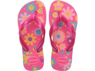 Chinelo Infantil Havaianas Kids Flores  - Rosa Flux	