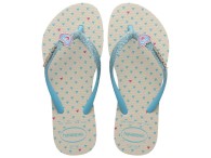 Chinelo Infantil Havaianas Kids Slim Glitter - Bege Palha