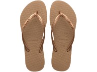 Chinelo Havaianas Slim Logo Metallic - Rose Gold