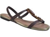 Sandália Rasteira Beira Rio Moleca - Marrom