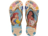 Chinelo Havaianas Infantil Kids Slim Princess - Bege/Palha
