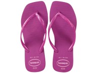 Chinelo Havaianas Slim Square Logo Pop Up - Rosa