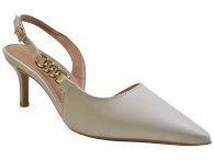 Sandália Salto Alto Vizzano - Creme