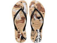 Chinelo Havaianas Slim Pets - Marrom/Preto