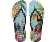 Chinelo Havaianas Slim Tropical - Azul/Azul