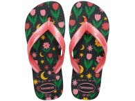 Chinelo Infantil Havaianas Kids Flores - Preto