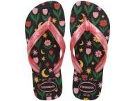 Chinelo Infantil Havaianas Kids Flores - Preto