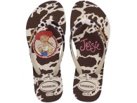 Chinelo Havaianas Kids Slim Trendy - Bege Palha