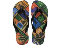 Chinelo Havaianas Top Harry Potter - Preto/Preto/Amarelo
