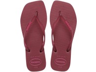 Chinelo Havaianas Slim Square Logo Pop Up - Amaranto