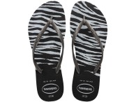 Chinelo Havaianas Slim Animals - Preto/Prata