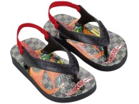 Chinelo Baby Ipanema Polly Hot Wheels - Preto/Vermelho
